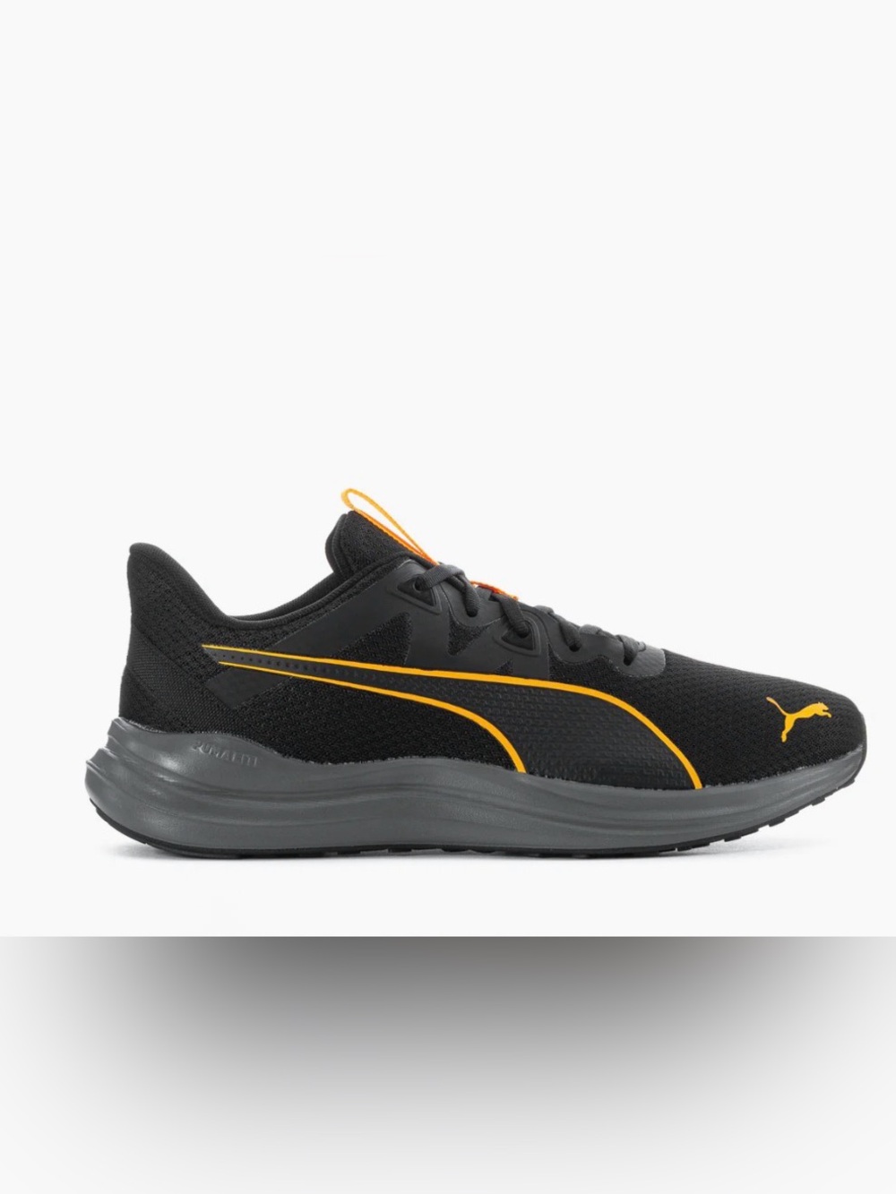 Puma Men's Black Athletic Sneakers with Orange Trim